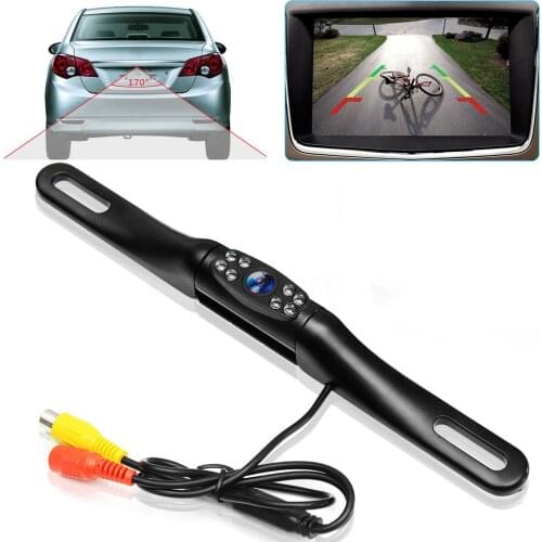 License Plate Frame Backup Camera Car Rear View Camera with 8 Bright LEDs 170° Angle Night Vision Car Parking Reverse Camera
