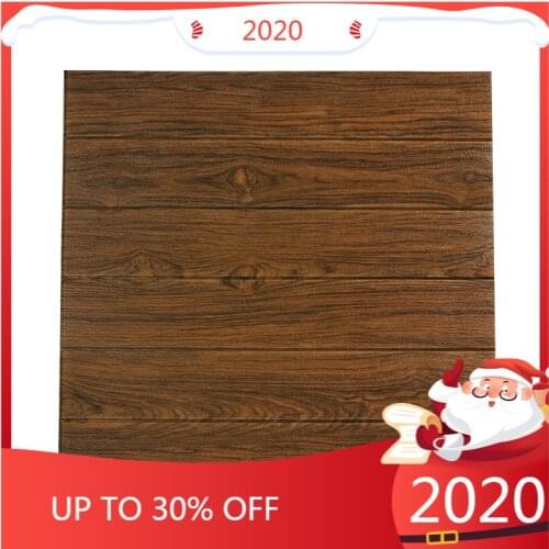 3D Wood Grain Self-adhesive Wallpaper Log Style 3d Wall Stickers Foam Living Room TV Background Wall Decoration Stickers