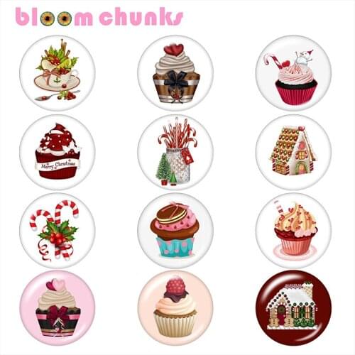Merry Christmas Ice Cream Sweeti 10pcs mixed 12mm/18mm/20mm/25mm Round photo glass cabochon demo flat back Making findings B6206