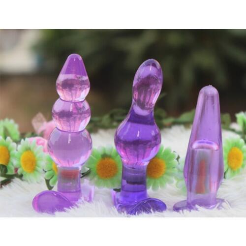 3pcs/set Adult Sex Products Sex Toys,Soft Jelly Anal Toys Butt Plug Set for Beginners