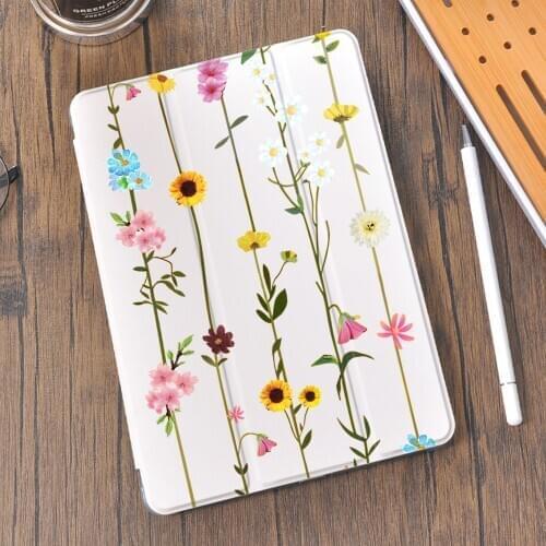 Flowers For Air 2 4 11.5 inch Pro 2020 Case With Pen Holder 8th Generation 7th 12.9 Pro 2018 Mini 4 5 Silicone Case For 10.5