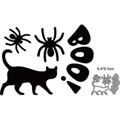 4 Styles 2021 Halloween CATS Frame Metal Cutting Mold DIY Scrapbook Photo Album Tool Cutting Paper Embossing Process Mold