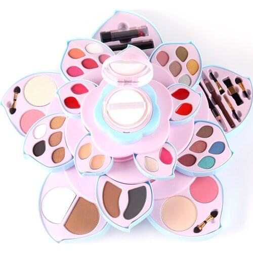 MISS ROSE Beauty Flower Eye Shadow Plate Big Size Plum Blossom Rotating Eye Shadow Box Cosmetic Case Makeup Palette Makeup Tools
