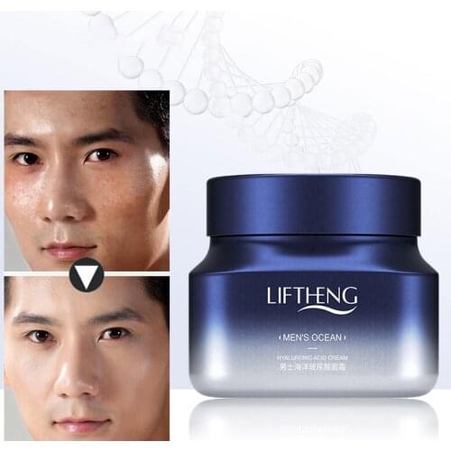 1 PCS 50g LIFTHENG Mens Face Cream Ocean Hyaluronic Acid Moisturizing Serum Anti-Aging Shrink Pores Deep Hydration Skin Care