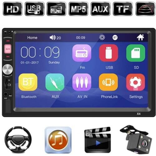 X4 MP5 Video Player HD Touch Screen 7 inch Aux Stereo Audio System Player for Car Multimedia- Player Intelligent System