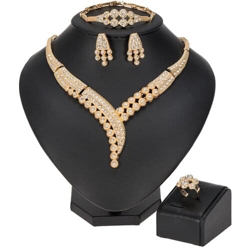 MUKUN fashion Dubai Charm Women Gold Necklace Bracelet Earrings Ring Party Luxury Jewelry Wedding Bridal Fashion Jewelry Sets