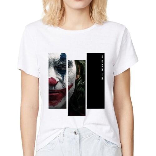 2019 Joaquin Phoenix Joker cool t shirt women summer new white casual femme girl t-shirt streetwear tshirt