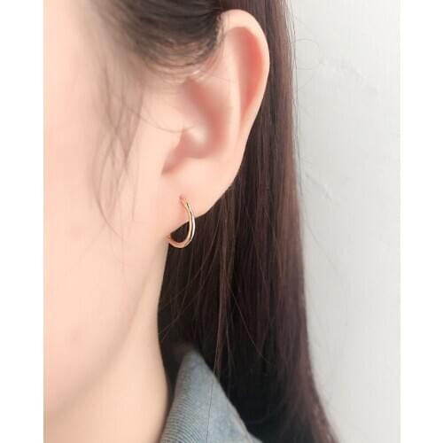 1Pair Glossy 925 Sterling Silver Earrings for Women 2020 Jewelry Diameter 11.2/13.6mm Piercing Earrings Gifts for the New Year