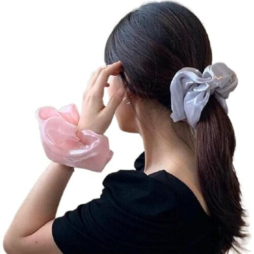 1pc Women Satin Hair Loop Girls Elastic Hair Bands Lace Ponytail Hold Hair Accessories