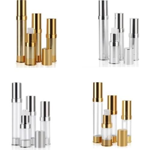 100pcs Mini Transparent Lotion Bottle Airless 5ml 10ml 15ml 20ml 30ml Epmty Vacuum Pump Spray Toilet Vessel Cosmetic Bottle