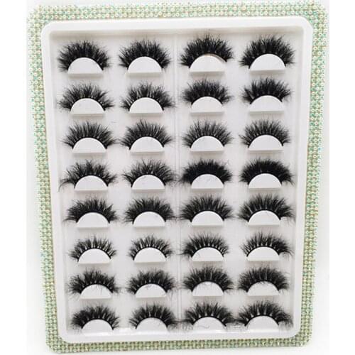 16 Pairs 25mm Fake Eyelashes 100% Mink Eyelashes Mink Lashes Natural Dramatic Volume Eyelashes Extension False Eyelashes Makeup