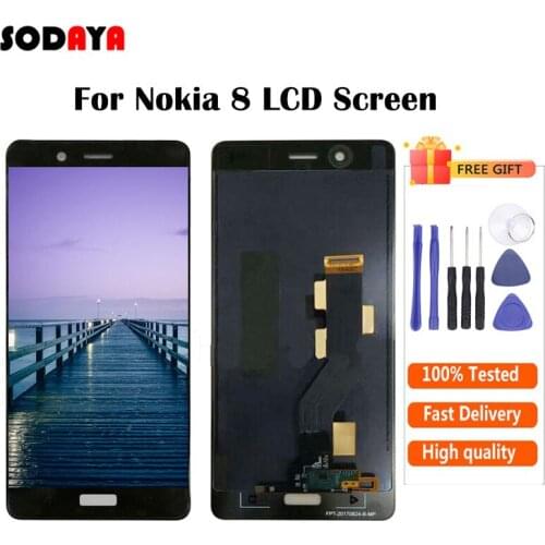 5.3'' Black LCD For Nokia 8 Display With Touch Screen Digitizer Assembly Free Shipping