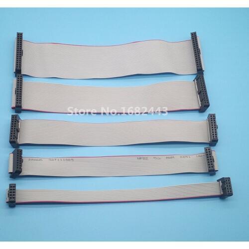 5PCS 2.54MM pitch 10CM/20CM JTAG ISP AVR Download Cable Wire FC-6/8/10/14/16/20/26/34/40P Connector Gray Flat Ribbon Data Cable