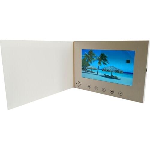 7inch lcd Video brochure 2gb/4gb/8GB storage Universal Fashion Design Video Advertising Card watching booklet blank Folding card