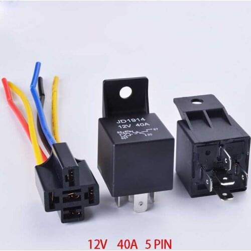 1set JD1914 Car Auto Relay Automotive 12V 40A 5PinS DC AMP SPDT Practical Socket Starter Universal 1NO+NC Motercycle