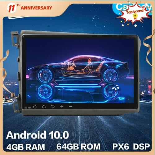 Aotsr Android 10.0 4+64G Car Radio GPS Navigation Car Stereo Video HD Multimedia Player For HONDA CIVIC 2012 - 2015 DSP Carplay
