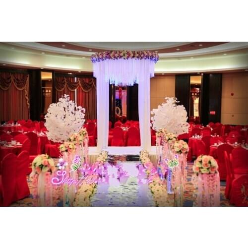 Free Shipping Upscale Wedding Road Cited Flowers Roman Column Ball Decoration Props Opening Celebration Sets many Color