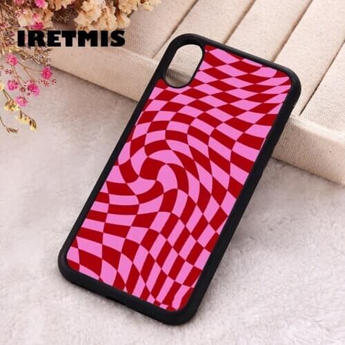 Iretmis 5 5S SE 2020 Phone Cover Cases for iPhone 6 6S 7 8 Plus X Xs Max XR 11 12 MINI Pro Rubber Silicone Crazy Checkers