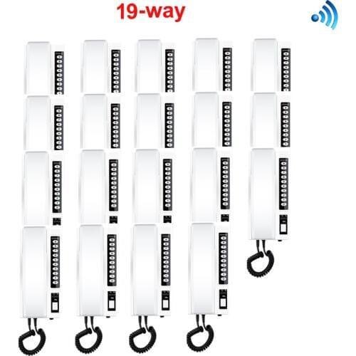 ZHUDELE Audio Intercom System 19-Way Interphones 2.4Ghz Wireless Audio Door Phone Kits,indoor intercom 99 handsets extendable