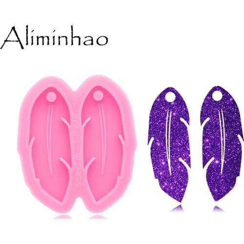 DY0588 Feather Earring Mold - DIY Handmade charms Mold - Super glossy resin mold- Epoxy Jewellery Silicone Mold
