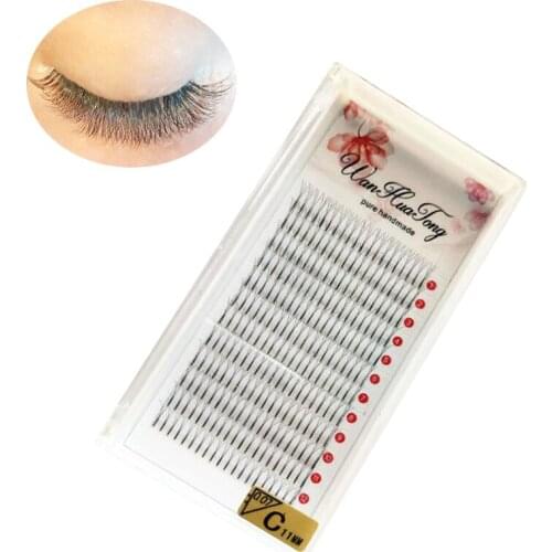 Prefabricated Russian Roll Short Stem Eyelashes Extended Wide Fan 3D Artificial Mink Wholesale Soft Natural Makeup Tools