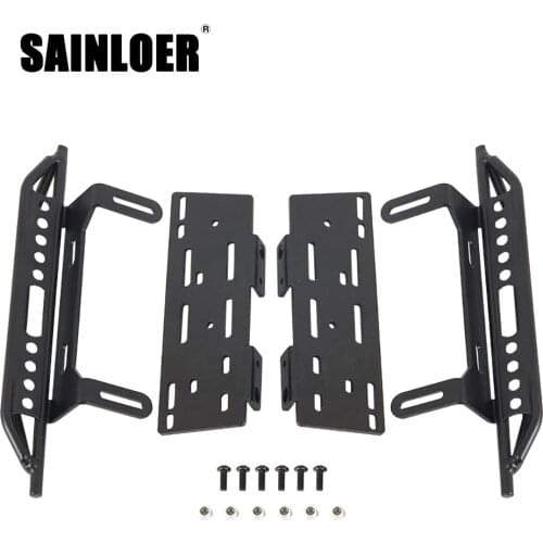 SAINLOER Metal Side Step Board Footboard Pedal for 1/10 RC Car Crawler Axial SCX10 II 90046 90047 Jeep Wrangler Upgrade Parts