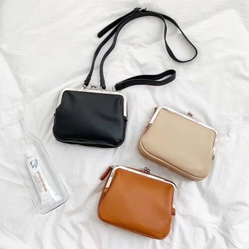 2020 Chic Women Mini Clip Bags Ladies Korean Style Clutch Bag PU Leather Fashion Female Wrist Purse Youth Crossbody Shoulder Bag