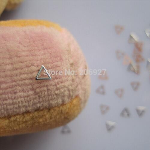 MS237-1 100pcs Silver Cute Triangle Metal Sticker Nail Art Metal Sticker Nail Art Decoration Non-adhesive Sticker