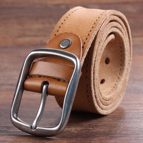 New Arrival Ceinture Homme Luxe Marque 2017 Men Belt Genuine Leather Casual Vintage Alloy Buckle Full Grain Cow Leather Belts