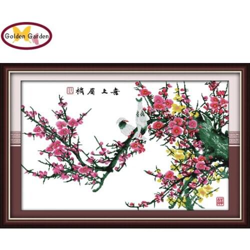 GG Beaming Chinese Cross Stitch Embroidery Drawing Set Counted&Stamped DIY Kits Handicraft Cross Stitch Patterns for Home Decor