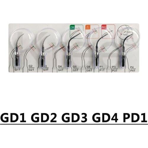 5Pcs Dental Scaler Tips GD1 GD2 GD3 GD4 PD1 for DTE SATELEC EMS Woodpecker Ultrasonic Scaler Handpiece Dentist Tools