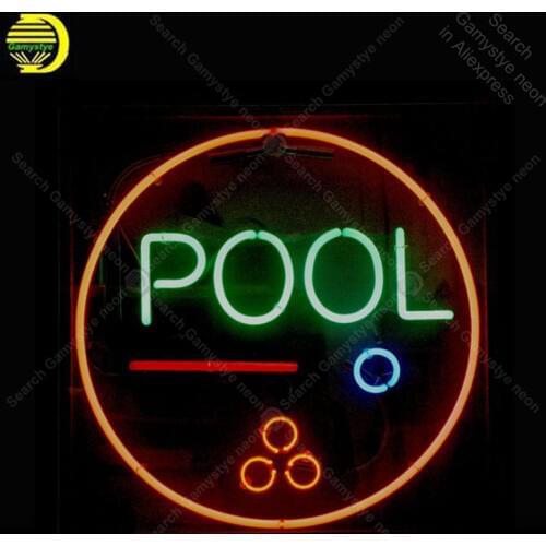 Pool Game room NEON SIGN REAL GLASS Custom BEER BAR PUB LIGHT SIGN Wall STORE DISPLAY ADVERTISING LIGHTS Art Decor lamp
