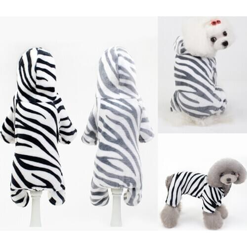 YooLook Stripe Dogs Clothes Four-legged Hood Dogs Clothes for Small Medium Dog Winter Pet Clothes Warm Simple Ropa Para Perros