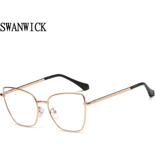 Swanwick metal blue light blocking glasses female cat eye eyeglasses computer optical glasses frames womens accessories party