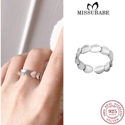 Opening Rings S925 Sterling Silver Vintage Exquisite Geometry Ajustable Finger Open Rings New Fashion Jewelry Gift For Women