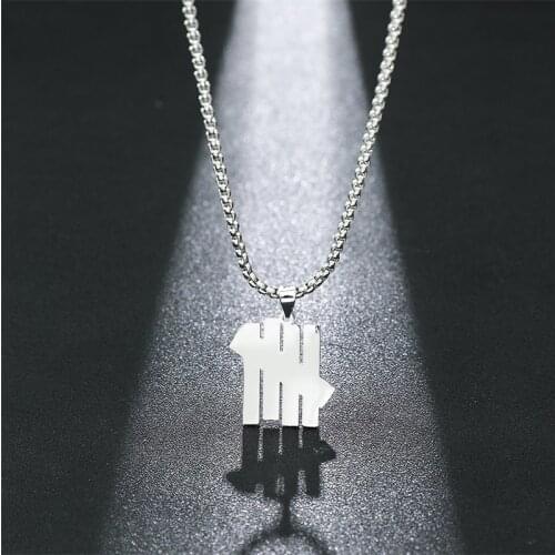 New Men Women Hip Hop Quenched Undefeated Five Bars Pendant Necklace Street Rock Stainless Steel HipHop Jewelry Fashion Gift