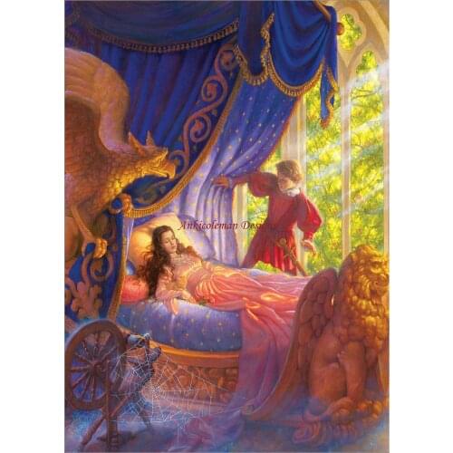 Counted Cross Stitch Kits Needlework Embroidery - Crafts 14 ct Aida DMC Color DIY Arts Handmade Home Decor - Sleeping Beauty