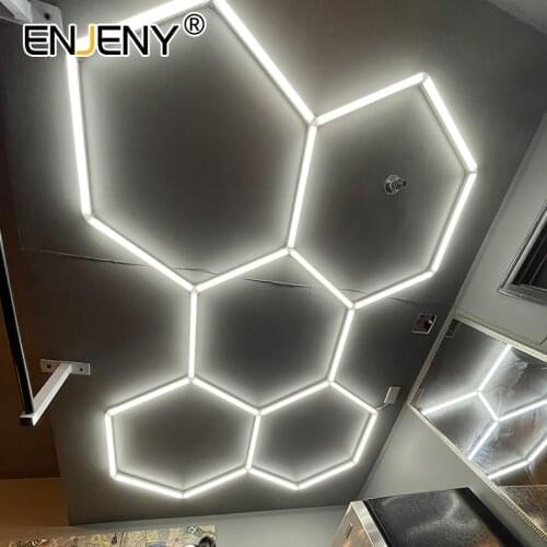 Hexagon Led Light 7.95fts x 5.5fts 145W AC 100-240V for Auto Detailing Shop Garage Workshop 2 Years Warranty SMC018