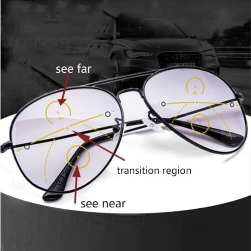 Outdoor Sun Reading Glasses Fashion Photochromic Progressive Multifocal Presbyopic Glasses Men Women UV Protection