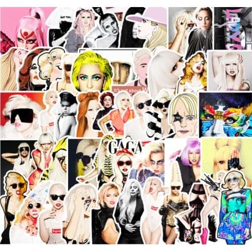 10/30/50Pcs Lady Gaga sexy actress Graffiti Waterproof Skateboard Travel Suitcase Phone Laptop Luggage Stickers DIY Kids Girl