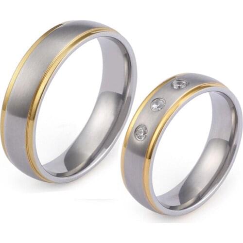 Lovers Alliance wedding rings for men and women married couple jewelry 316L stainless steel ring marriage