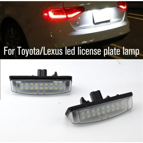 2Pcs LED License Plate Number Light For Toyota Camry Aurion Avensis Verso Echo Prius LEXUS Is200 Is300 1999~2005