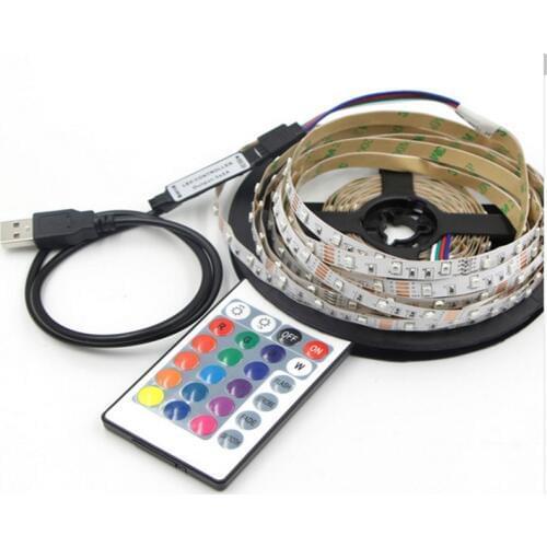 Waterproof RBG Led Strip Light 3528 SMD 60Leds/M 5V remote controller USB Christmas desk Decor lamp Led tape String Ribbon lamp