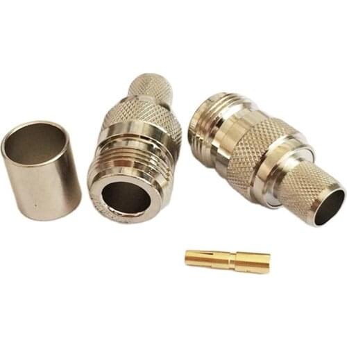 1pc N Female Jack RF Coax Connector Crimp RG8 RG213 LMR400 Cable Straight Nickelplated 50 Ohm NEW wholesale