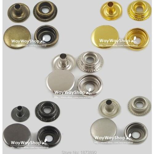 100 PCS 12mm 15mm Leather craft Rapid Rivet Button 5 Colors Metal Snaps Fasteners 1/2" 5/8