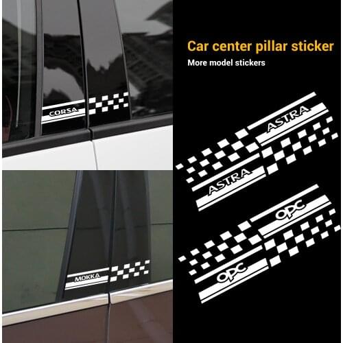 2PCS Car Window B Pillars Reflective Decoration Stickers for Opel OPC Astra Insignia Corsa Mokka Vectra Styling Body Accessories
