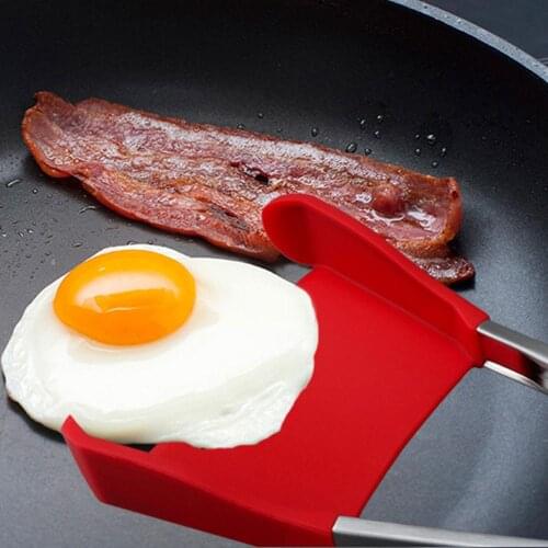 2 in 1 Smart Kitchen Spatula and Tongs Non-Stick Heat Resistant Stainless Steel Frame Silicone Tongs Kitchen Gadget Utensils