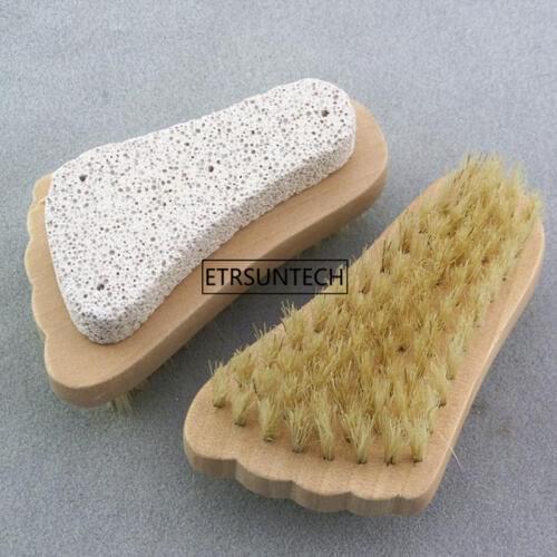 50pcs Foot Care Bristle Scrub Brush Wooden Handle Pumice Stone Remove Dead Skin Exfoliator Pedicure Tool F2954