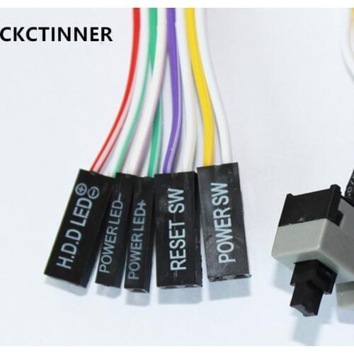 55CM Slim ATX computer motherboard Power cable Original on / off / restart with LED light Power reset switch push button switch