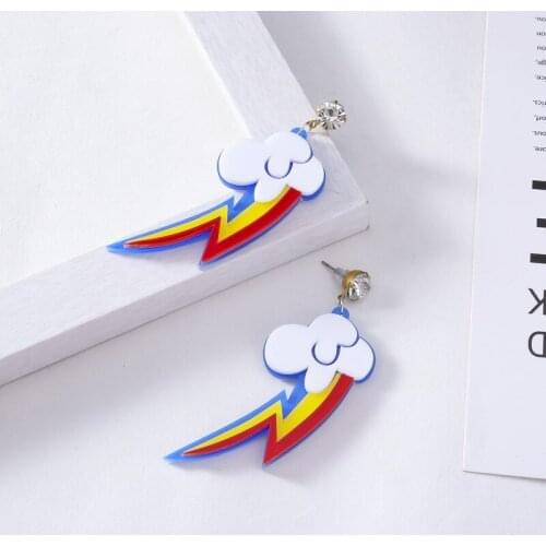 New Arrival Cloud Lightning Acrylic Drop Earrings Creative Cloud Dangle Earrings for women Girl Personality Jewelry gift